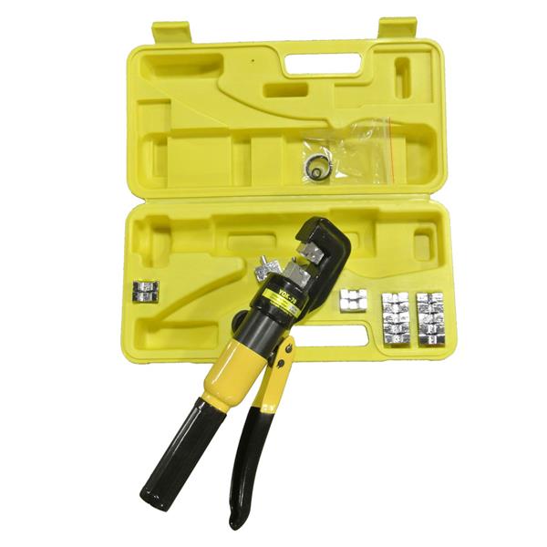 YQK-70 Domestic Use 10T Hydraulic Pliers with 9 Dies Black & Yellow