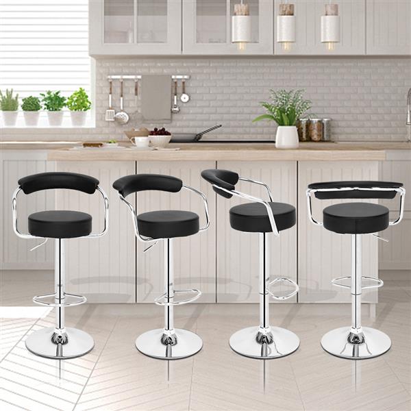 SSJ-105 High-grade Round Back Cushion Bar Stool Black