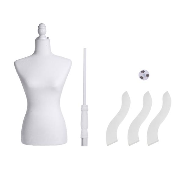 Half-Length Foam & Brushed Fabric Coating Lady Model for Clothing Display White