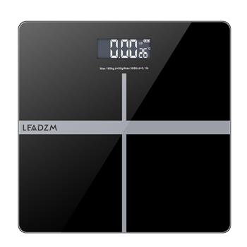 LEADZM 180Kg/50g  11\\" Personal Weighing Bathroom Scale Black&Silver