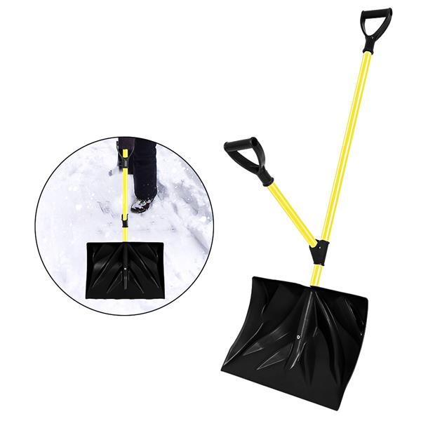 Strain-Reducing Snow Shovel | Yellow | 18-Inch | Spring Assisted Handle