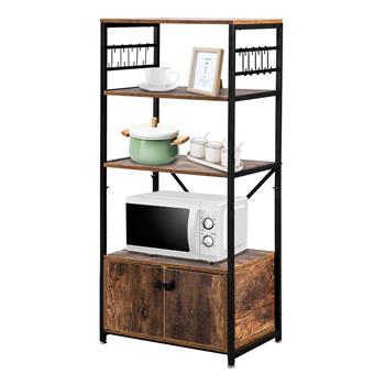 HODELY 5-Layer MDF With Cabinets Industrial Style Wrought Iron Kitchen Rack