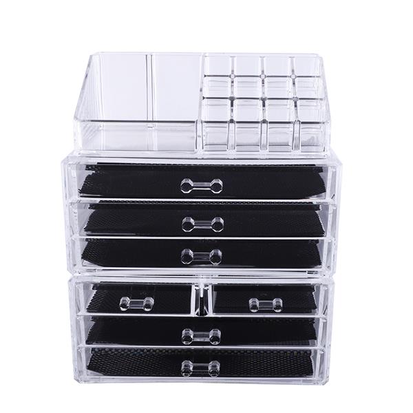 SF-1122-1 Cosmetics Storage Rack with 2 Small & 5 Large Drawers Transparent