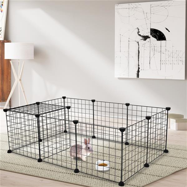 Pet Playpen, Small Animal Cage Indoor Portable Metal Wire Yard Fence for Small Animals, Guinea Pigs, Rabbits Kennel Crate Fence Tent