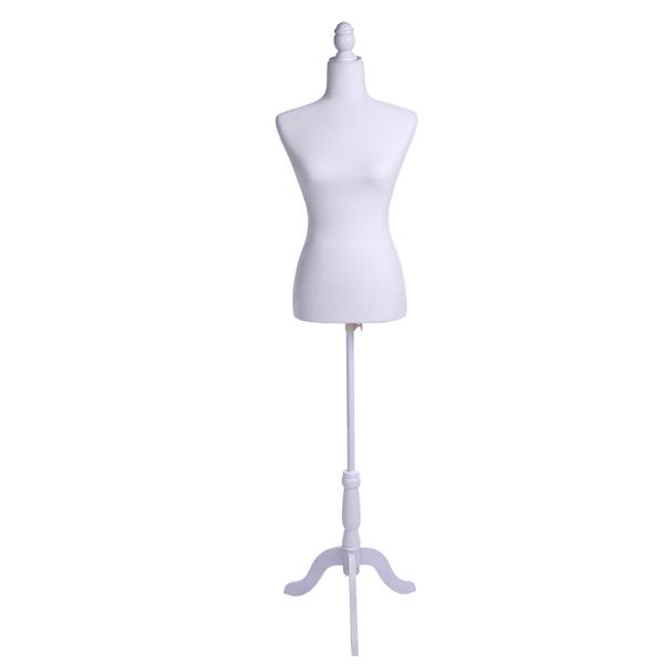 Half-Length Foam & Brushed Fabric Coating Lady Model for Clothing Display White