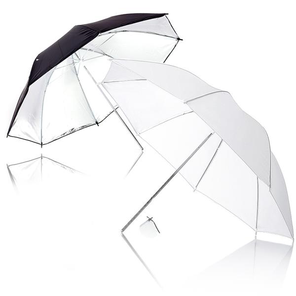 Kshioe 135W Silver Black Umbrellas with Background Stand Non-Woven Fabric (Black & White & Green) Set UK