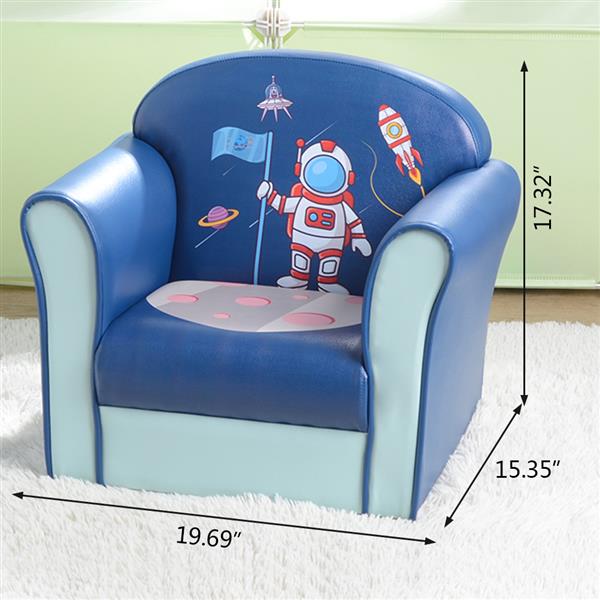  Children's Single Sofa Space Series Astronaut Model American Standard Pu Blue 