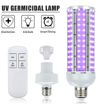 110V 60W Wireless Remote Control Ultraviolet Uv Corn Germicidal Lamp 168 Lamp Beads (Blue Light) Intelligent Remote Control (Timeable) Color: White (Actual Power 35W)