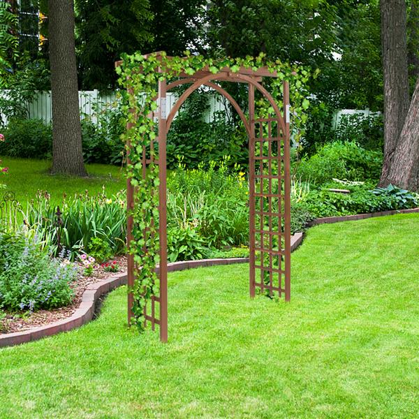 Beautiful And Practical Garden Arch Dark Brown