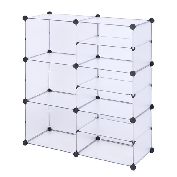 9-Cube Storage Unit, Interlocking Organizer with Divider Design, Modular Cabinet, Bookcase for Closet Bedroom Kid's Room