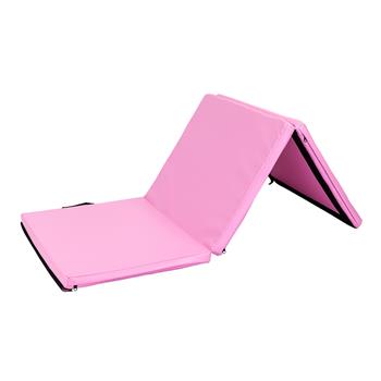 55\\"x24\\"x1.2\\" Tri-fold Gymnastics Yoga Mat with Hand Buckle Pink