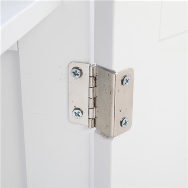 Double Door Side Cabinet With Partition White