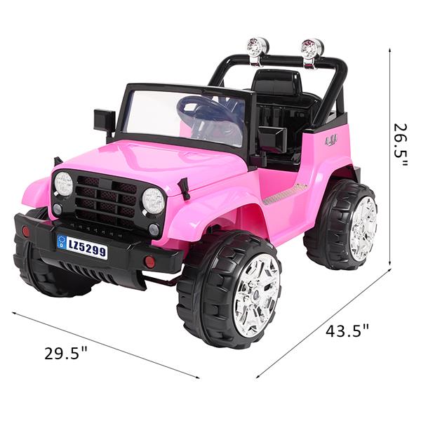 LZ-5299  Dual Drive Battery 12V7Ah * 1 with 2.4G Remote Control Pink