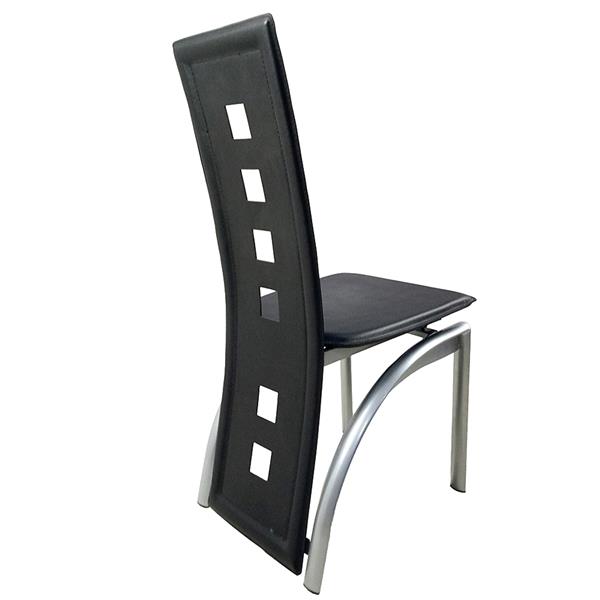 4pcs High Grade PVC Leather Comfortable Chairs Black