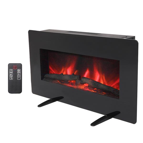 SF311-36G 36 Inch 1400W Wall Hanging / Fireplace Single Color / Fake Wood / Heating Wire / With Small Remote Control Black