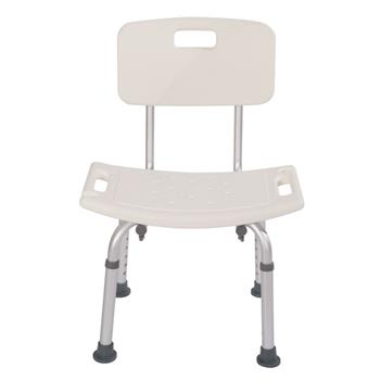 Aluminum Alloy Elderly Bath Chair with Backrest White