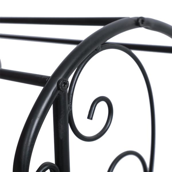 Metal Free Standing Towel Rack Stand with Shelf, Black