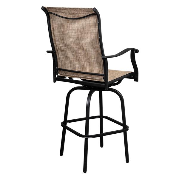 2pcs Wrought Iron Swivel Bar Chair Patio Swivel Bar Stools Black