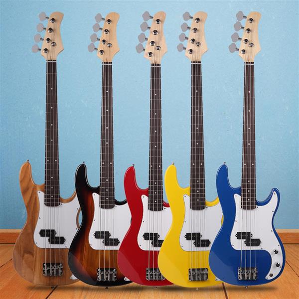 Exquisite Burning Fire Style Electric Bass Guitar Blue