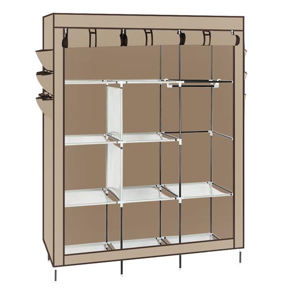 69" High-leg Non-woven Fabric Assembled Cloth Wardrobe Beige