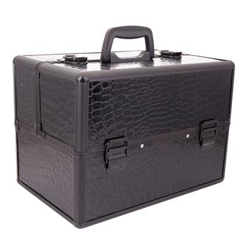 High-end Portable Foldable Inner Layers Cosmetics Storage Case Black