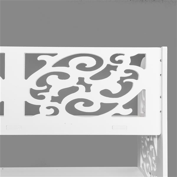 Wood-plastic Board Six Tiers Carved Shoe Rack White B