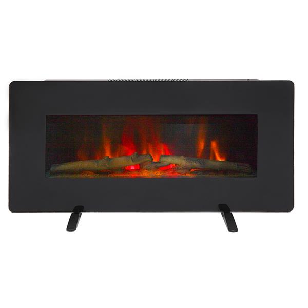 SF311-36G 36 Inch 1400W Wall Hanging / Fireplace Single Color / Fake Wood / Heating Wire / With Small Remote Control Black