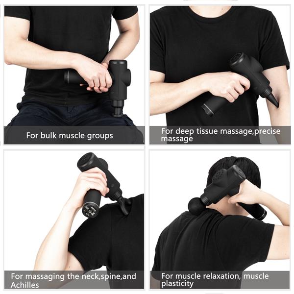 Massage Gun Set Of 6 Handbag Black