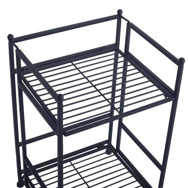 2-Tier Folding Metal Shelf