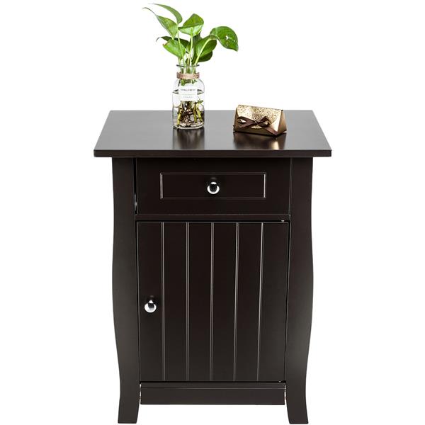 FCH Brown Painted Single Door One Pump Bedside Cabinet