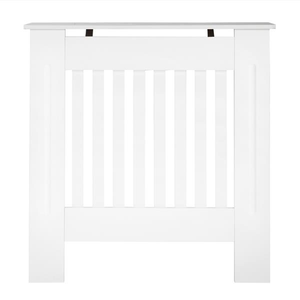 Simple Traditional Design Ventilated E1 MDF Board Vertical Stripe Pattern Radiator Cover White S