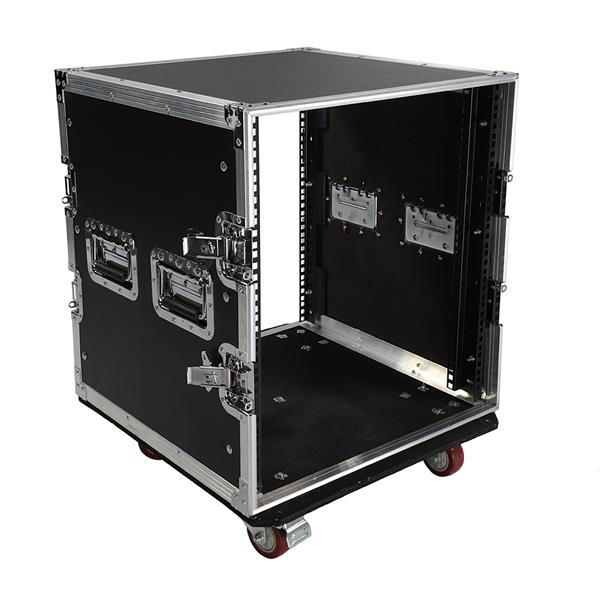 19" 12U Single Layer Double Door DJ Equipment Cabinet Black & Silver