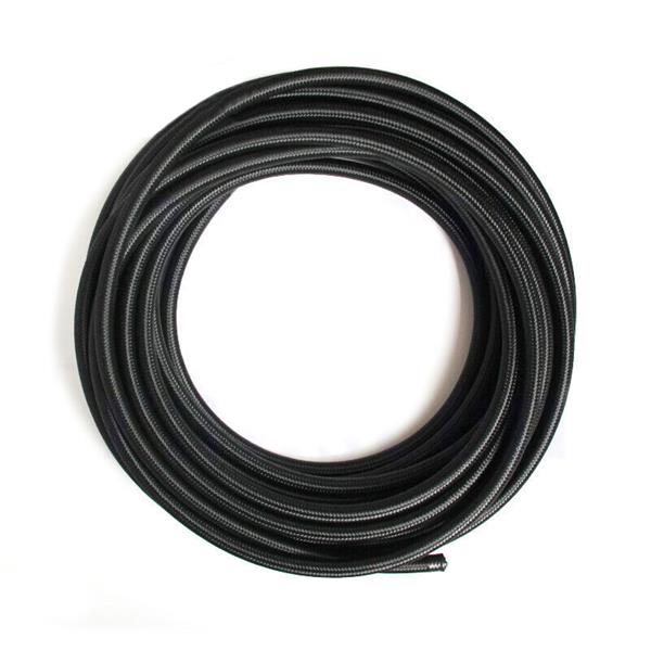 6AN 20Ft General Type Stainless Steel Braided Fuel Hose Black