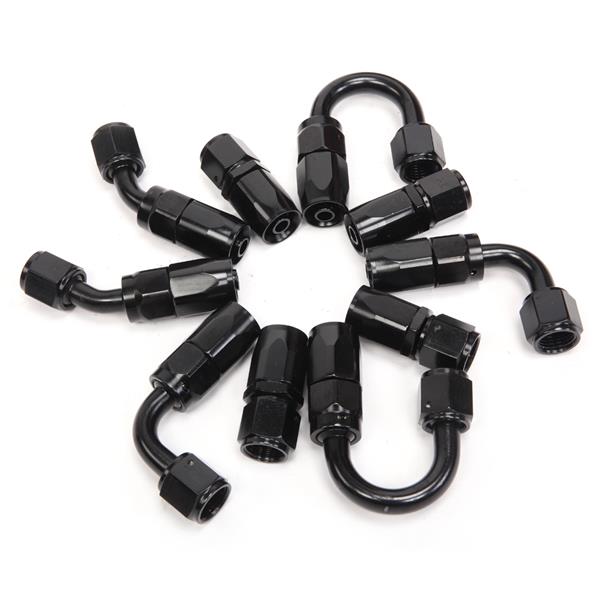 6AN 16 Foot Universal Black Fuel Pipe   10 Black Connectors