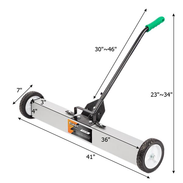 36" Magnetic Pick-Up Sweeper with Wheels