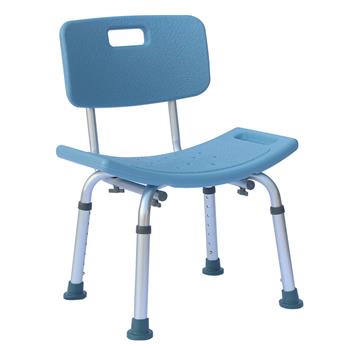 Medical Bathroom Safety Shower Tub Aluminium Alloy Bath Chair Seat Bench with Removable Back Blue