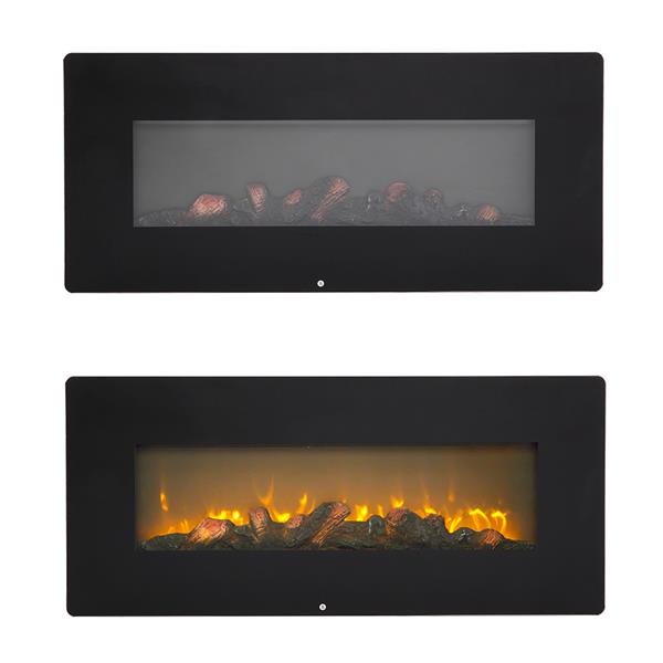 SF310-42AX 42 Inch 1400W Wall Hanging / Fireplace Single Color / Fake Wood / Heating Wire / With Small Remote Control Black