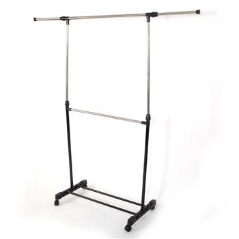 Single-bar Horizontal-stretching Stand Clothes Rack Black