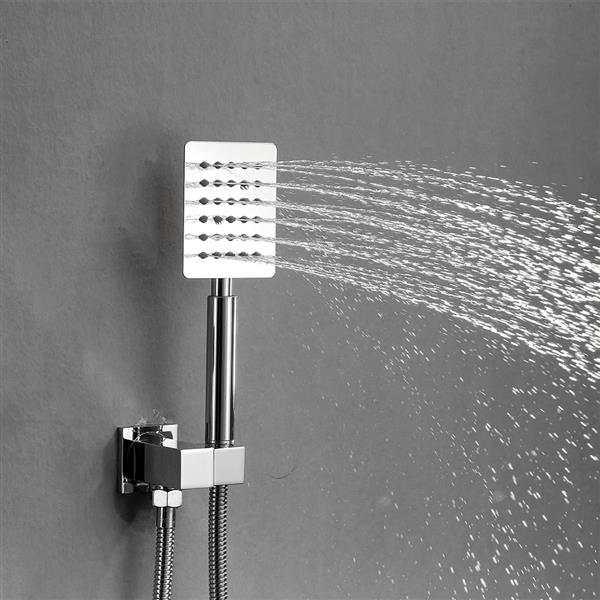 Stainless Steel Shower Set 12 Inch Top Shower-Silver