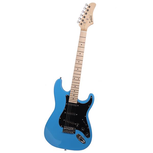 [Do Not Sell on Amazon]Glarry GST Stylish Electric Guitar Kit with Black Pickguard Sky Blue