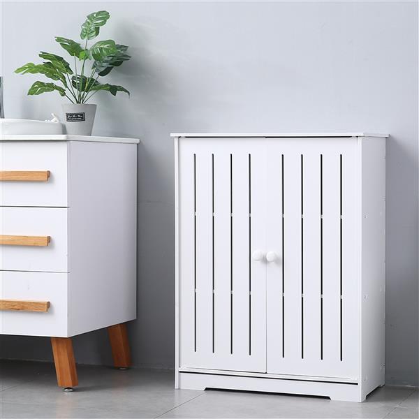 Double Door Three-Layer 80cm High Storage Cabinet PVC (63x31x80)cm