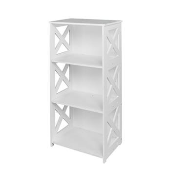 Wood-plastic Board Three Tiers Triangle Storage Rack White