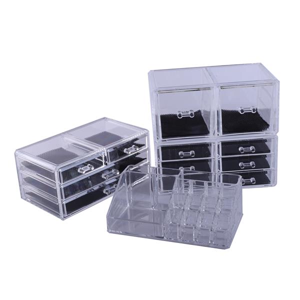 4Pcs/Set Plastic Cosmetics Storage Rack Transparent
