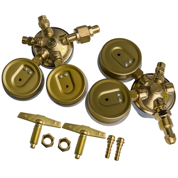 2Pcs Acetylene Oxygen CGA 510/540 Gas Welding Kit Solid Brass Regulators Set