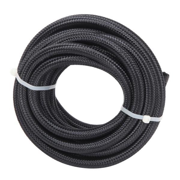 6AN 20-Foot Universal Black Fuel Pipe   10 Black Connectors