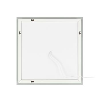 32\\"x 32\\" Square Built-in Light Strip Touch LED Bathroom Mirror Silver