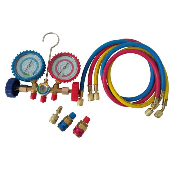 R12 R22 R134a R404A Manifold Gauge Set HVAC A/C Refrigeration Charging Service