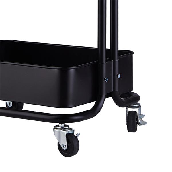 3-Tier Home Kitchen Storage Utility cart with handle-Black