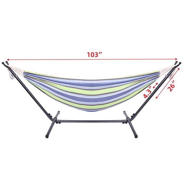 Portable Outdoor Polyester Hammock Set Green