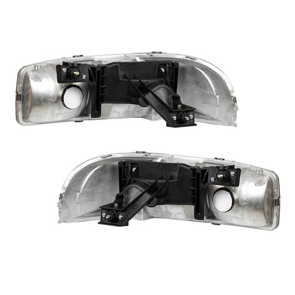 2x Headlights Clear Smoke Composite For 2007 Sierra & 3500 Classic Body Models
